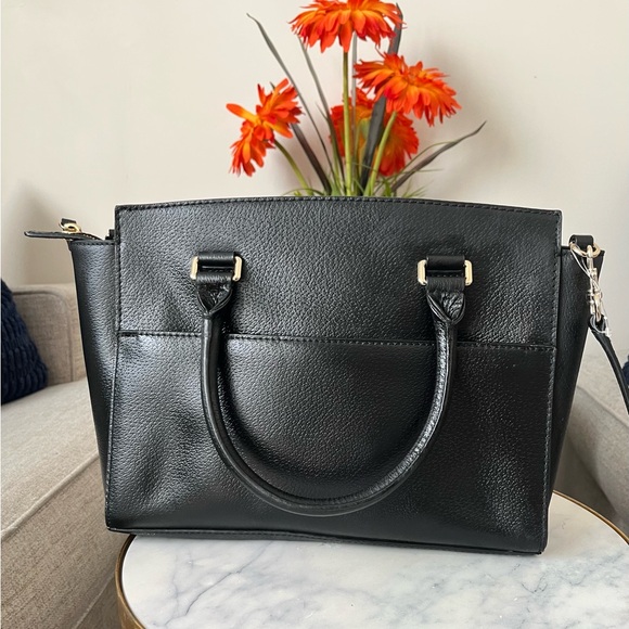 Kate Spade Black Leather Satchel with Gold Details - Picture 6 of 13